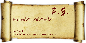 Petró Zénó névjegykártya